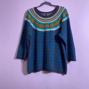 Talbots Gray Multicolor Knit Sweater